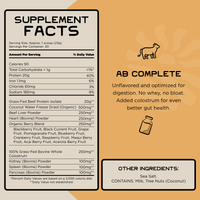 Animal-based Complete Beef Protein Powder Nutrition Facts