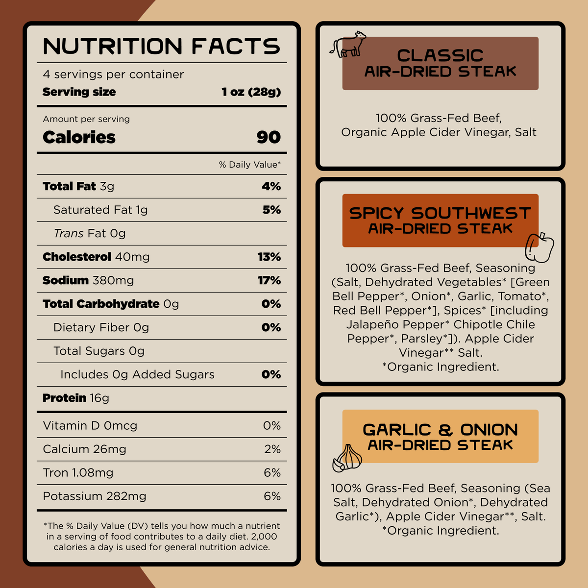 100% Air Dried Steak - Variety Pack