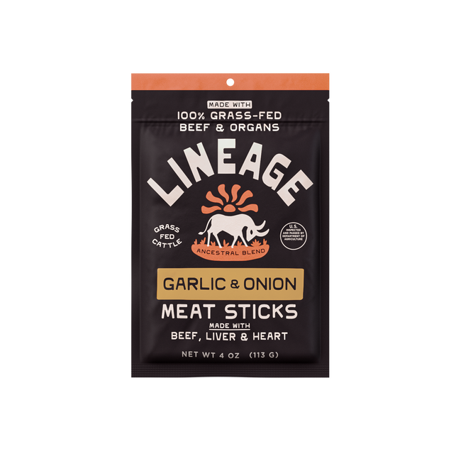 100% Grass-Fed Meat Sticks - Garlic & Onion