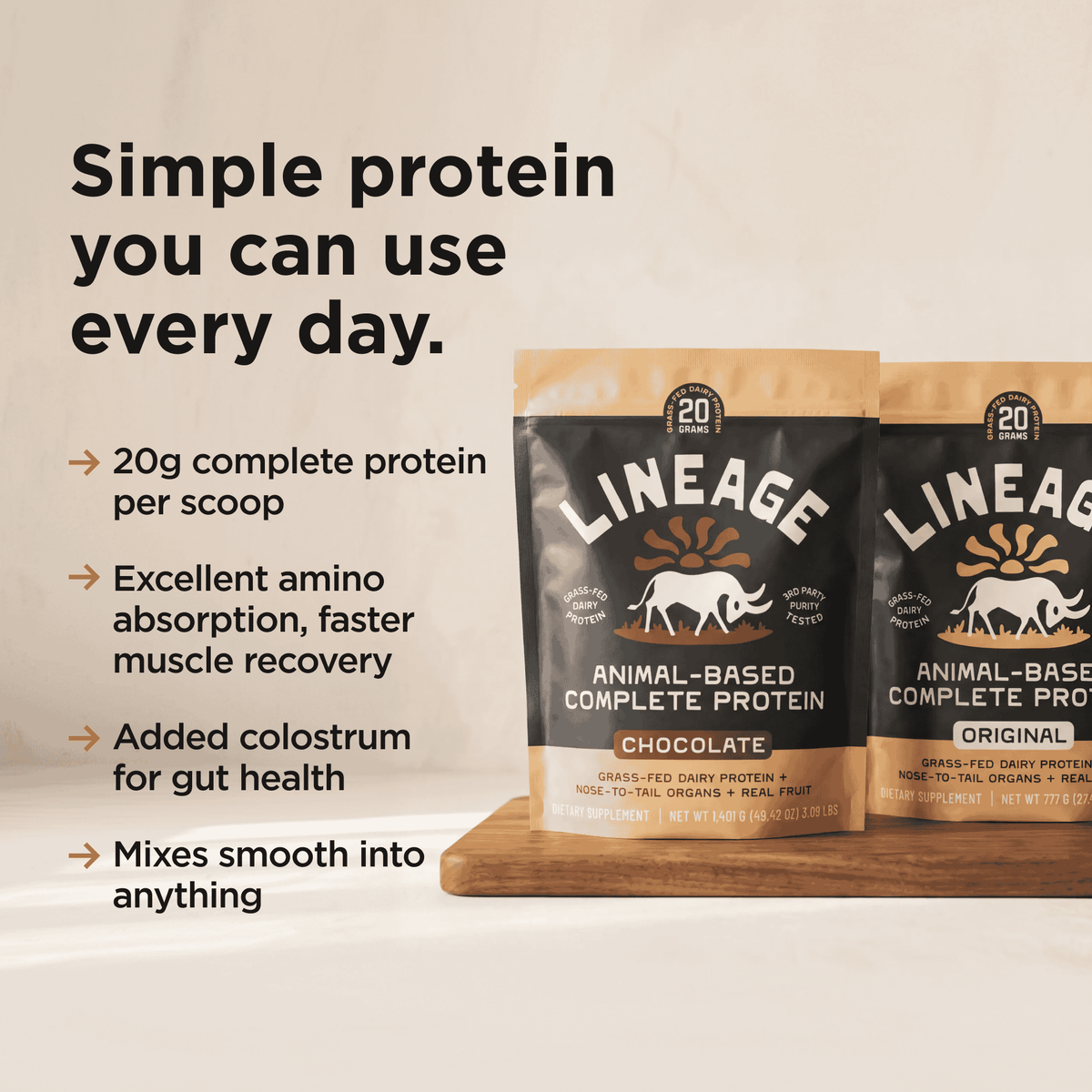 Animal-Based Complete - Dairy Protein (Chocolate) – Lineage Provisions