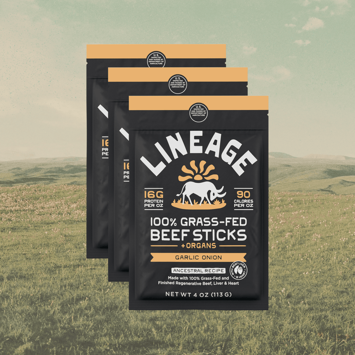 100% Grass-Fed Beef Sticks – Ancestral Recipe (Garlic & Onion)