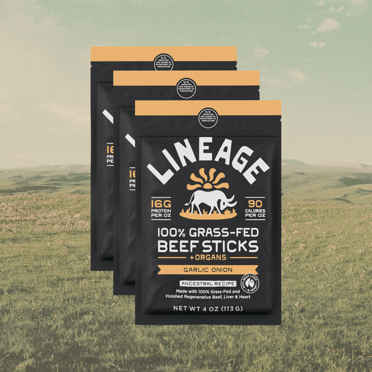 100% Grass-Fed Beef Sticks – Ancestral Recipe (Garlic & Onion)