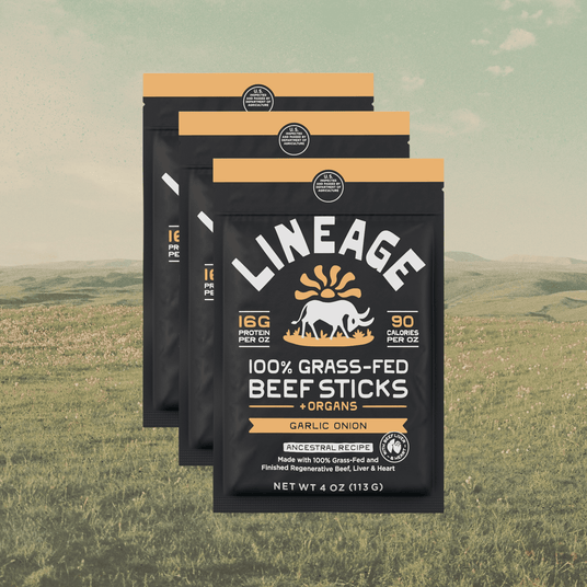 100% Grass-Fed Beef Sticks – Ancestral Recipe (Garlic & Onion)