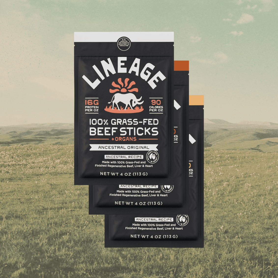 100% Grass-Fed Beef Sticks – Ancestral Recipe (Variety Pack)