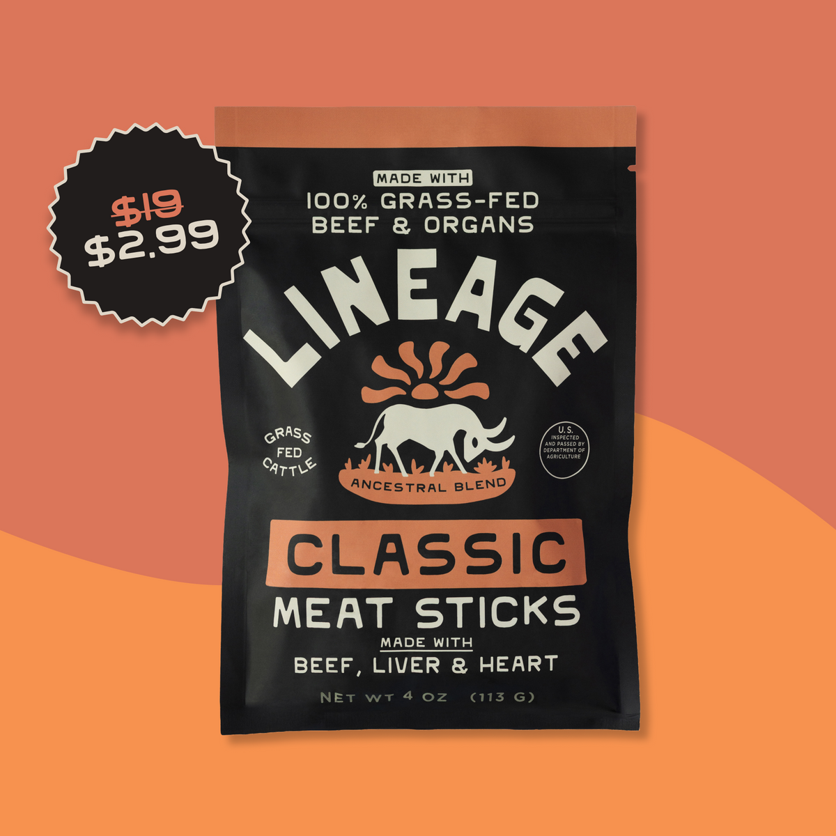 100% Grass-Fed Beef Sticks (Classic) Sample Pack