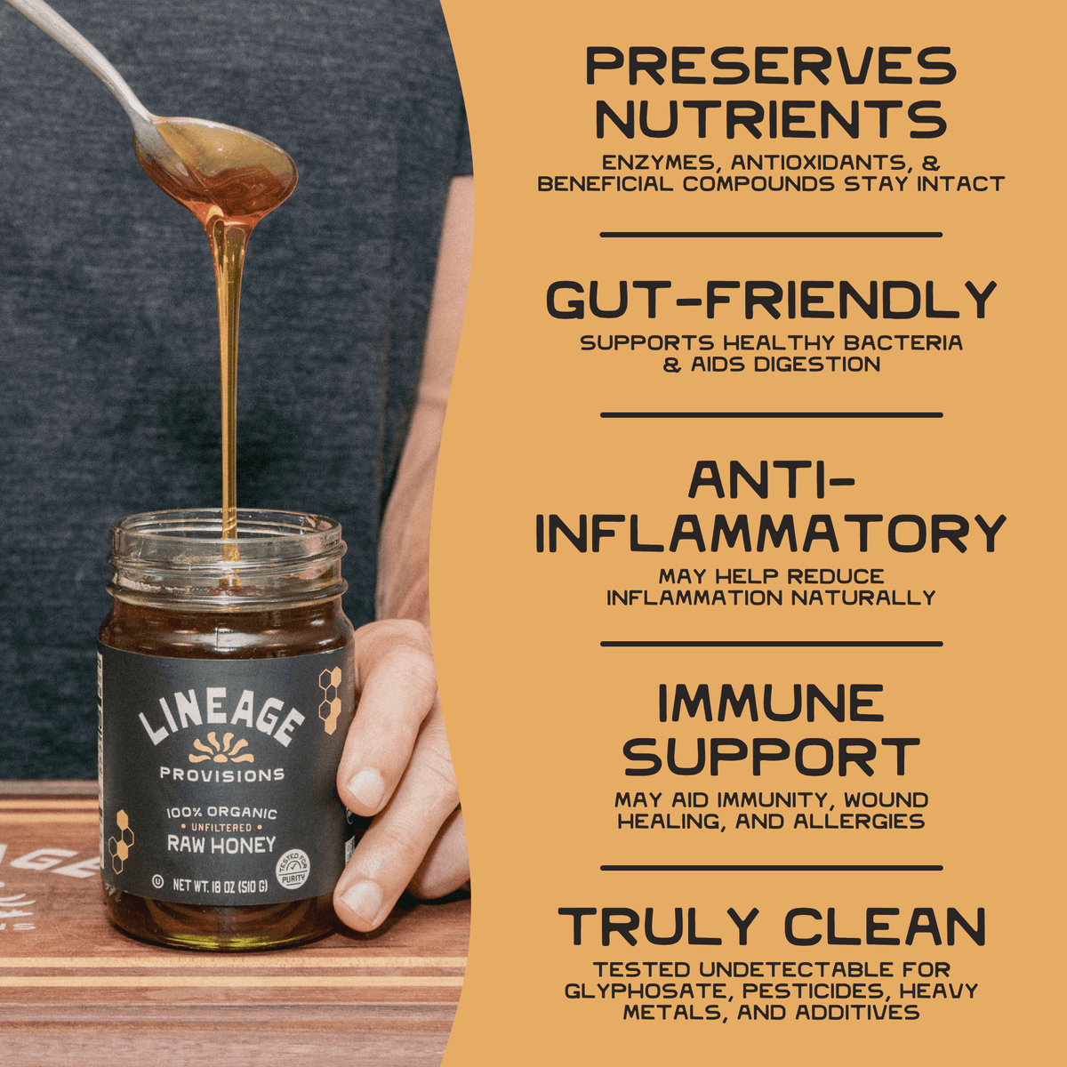 100% Raw Organic & Unfiltered Honey
