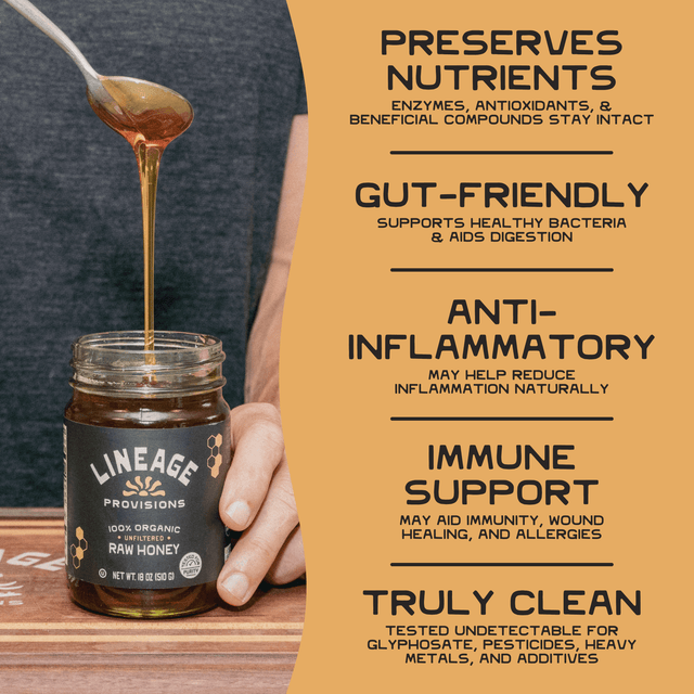 100% Raw Organic & Unfiltered Honey