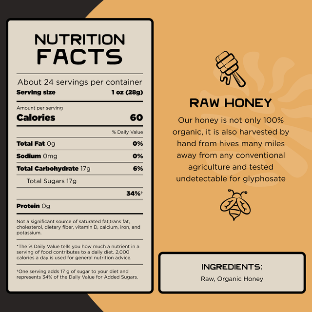 100% Raw Organic & Unfiltered Honey