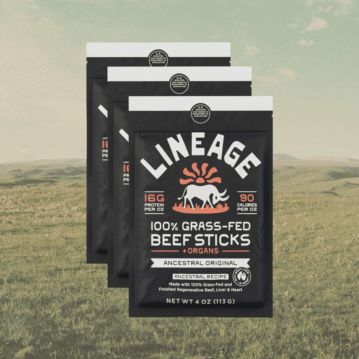 100% Grass-Fed Beef Sticks – Ancestral Recipe (Original Flavor)