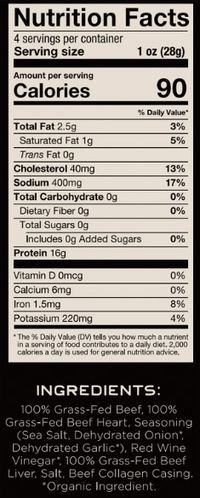 100% Grass-Fed Meat Sticks - Garlic & Onion