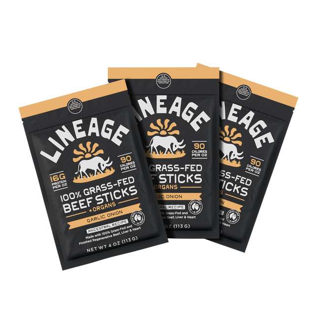 100% Grass-Fed Beef Sticks – Ancestral Recipe (Garlic & Onion)