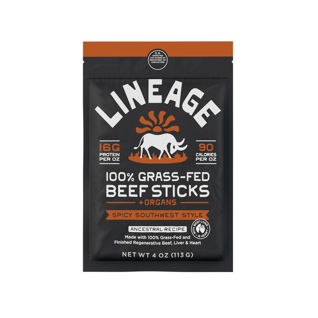 100% Grass-Fed Beef & Organ Meat Sticks – Ancestral Recipe, Spicy Southwest