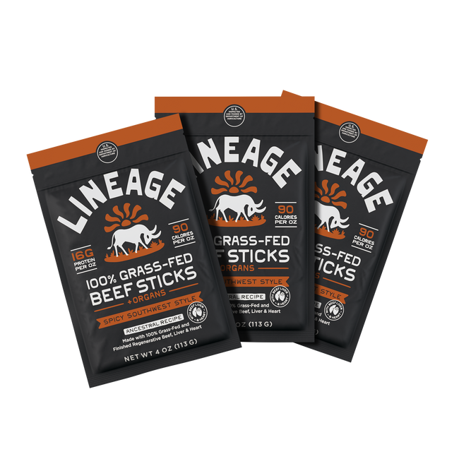 100% Grass-Fed Beef Sticks – Ancestral Recipe (Spicy Southwest)