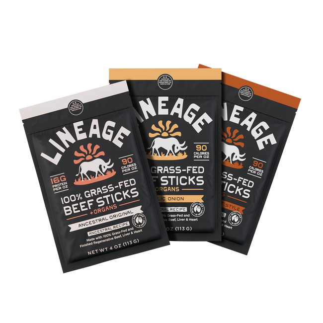 100% Grass-Fed Beef Sticks – Ancestral Recipe (Variety Pack)