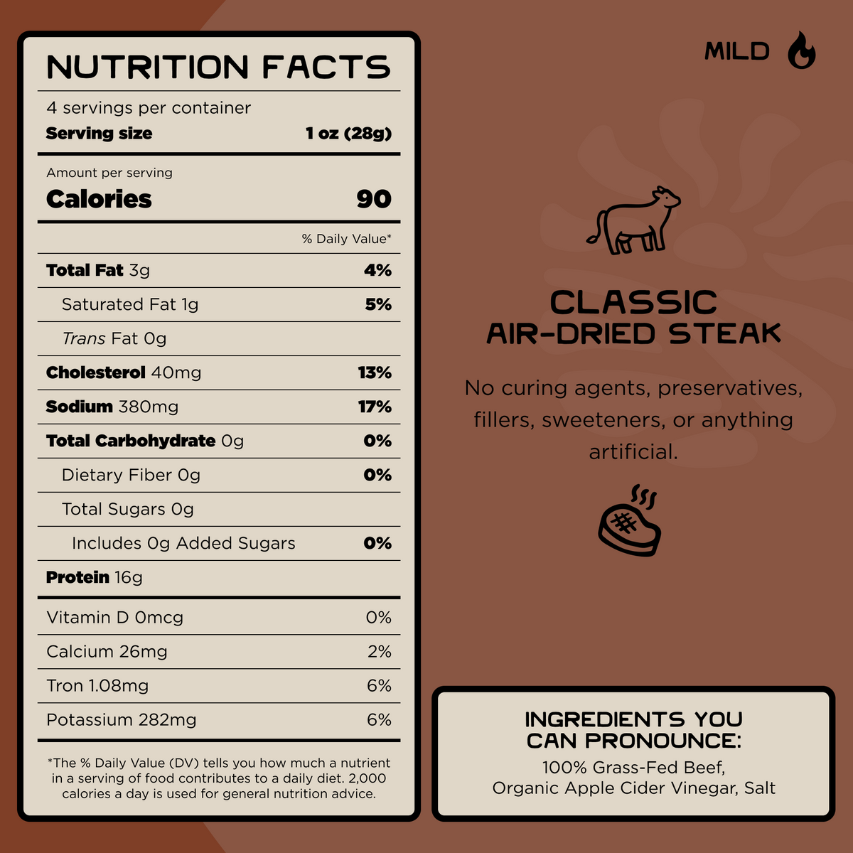 100% Grass-Fed Air-Dried Steak