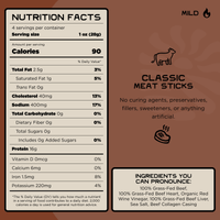 100% Grass-Fed Beef and Organ Meat Sticks – Classic