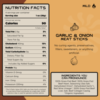 100% Grass-Fed Meat Sticks - Garlic & Onion