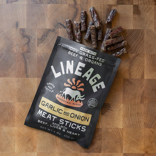 100% Grass-Fed Meat Sticks - Garlic & Onion
