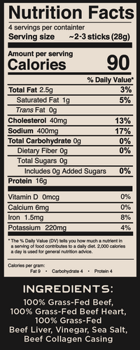 100% Grass-Fed Beef Sticks (Classic) Sample Pack