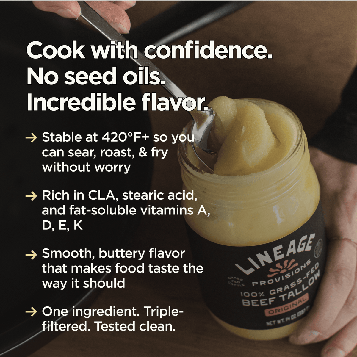 100% Grass-Fed Beef Tallow | Lineage Provisions