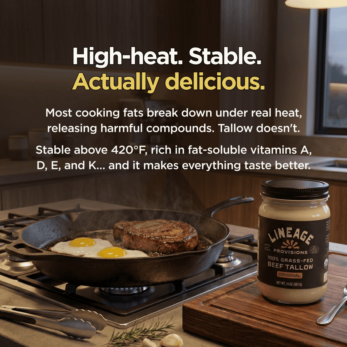 100% Grass-Fed Beef Tallow | Lineage Provisions