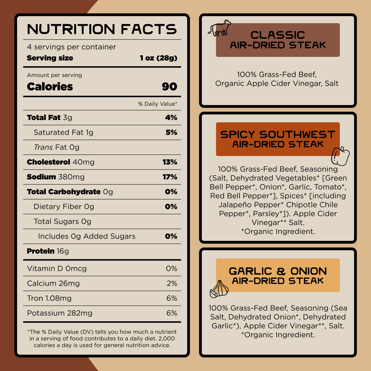 100% Air Dried Steak - Variety Pack